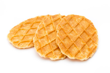 Sweet waffle on the white background.