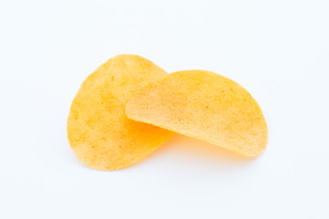 Potato chips on the papric. Eco food.