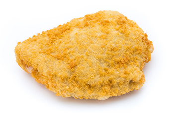 Fried chicken nuggets isolated on white.
