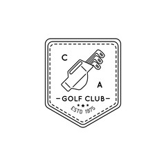 Vector golf logo. Sports club linear illustration for icons, badges and labels.