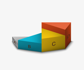 3d pie chart steps, business infographics element