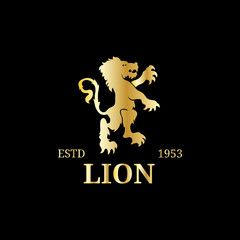 Vector monogram logo template. Luxury lion design. Graceful vintage animal symbol illustration. Used for hotel card etc.