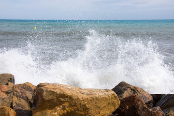 Stormy weather on the Mediterranean coast in Spain