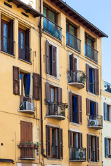 Fototapeta na wymiar apartment house in Verona city in spring