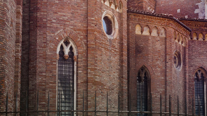 walls of Duomo Cathedral in Vicenza city