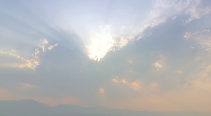 Cloudscape with sunray