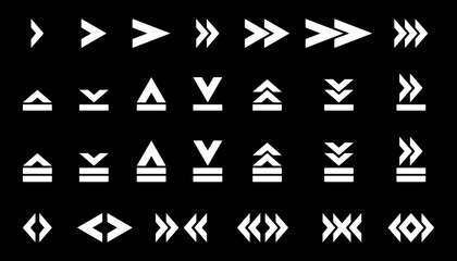 Set of silhouettes arrows.