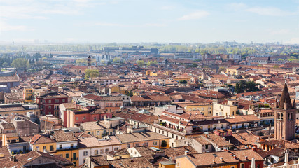 Fototapeta na wymiar above view of Verona city in spring