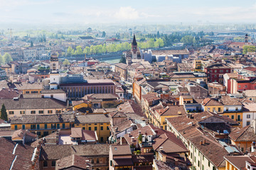 above view of Verona city with Adige River