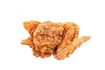 The fried chicken isolated on white background.