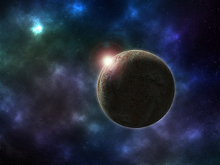 Obraz na płótnie Canvas Planet in outer space