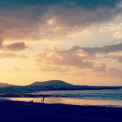 Sunset in Famara beach Lanzarote