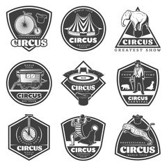 Vintage Monochrome Circus Labels Set © ivan mogilevchik