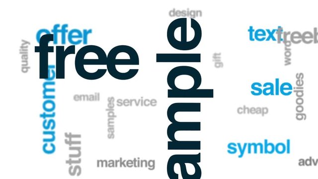Free sample animated word cloud, text design animation.