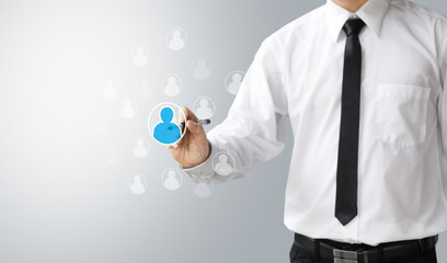 business concept, select person or people