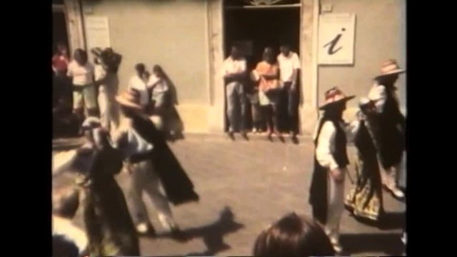 Italy 1990: Folklore Festival - Dancers in Town Square
