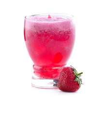 Strawberry  juice isolated on white background