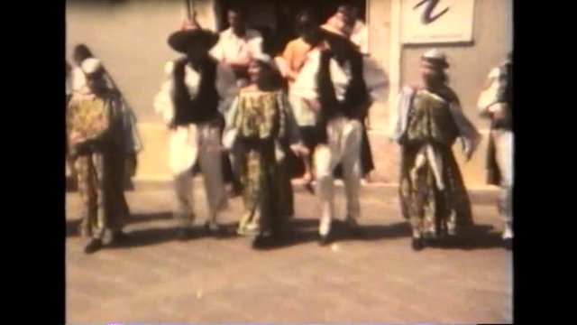 Italy 1990: Folklore Festival - Dancers in Town Square