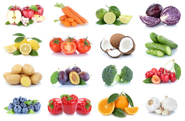 Obst und Gemüse Früchte Sammlung Äpfel, Orangen Paprika Essen Freisteller
