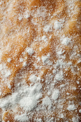 bakery dusted with powdered sugar macro shot, background texture