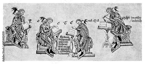  Medieval Image Representing Inspirated Poets Stockfotos Und 