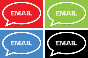 EMAIL text, on ellipse speech bubble sign.