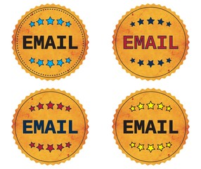 EMAIL text, on round wavy border vintage, stamp badge.