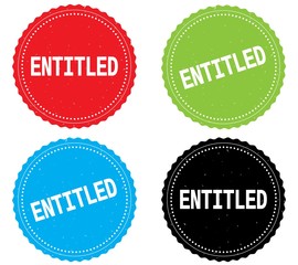 Obraz premium ENTITLED text, on round wavy border stamp badge.