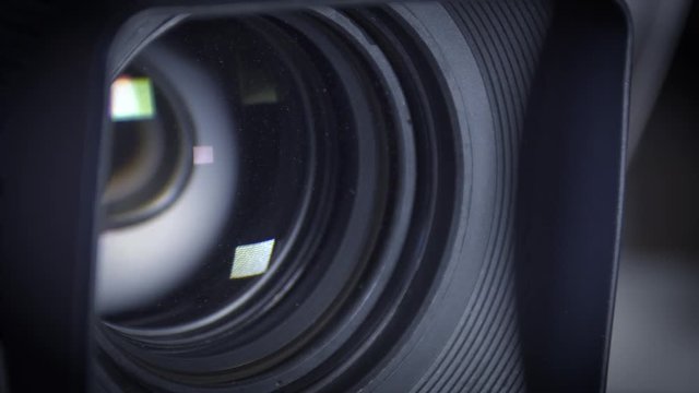 closeup of the camera lens
