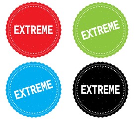 Fototapeta premium EXTREME text, on round wavy border stamp badge.