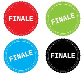 FINALE text, on round wavy border stamp badge.