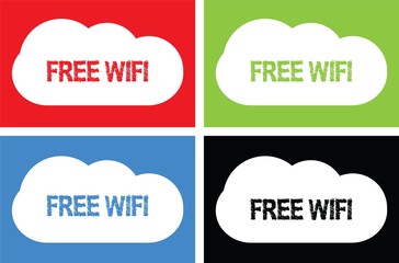 FREE WIFI text, on cloud bubble sign.