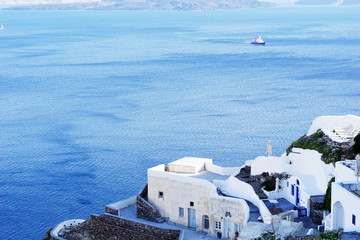 Whitewashed houses by the Aegean sea, Santorini
