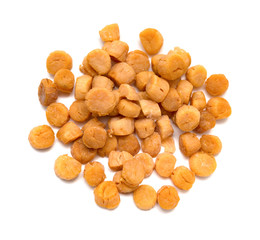 top view dried scallop on a white background