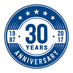 30 years anniversary logo template. Vector and illustration.
