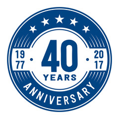 40 years anniversary logo template. Vector and illustration.

