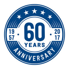 60 years anniversary logo template. Vector and illustration.
