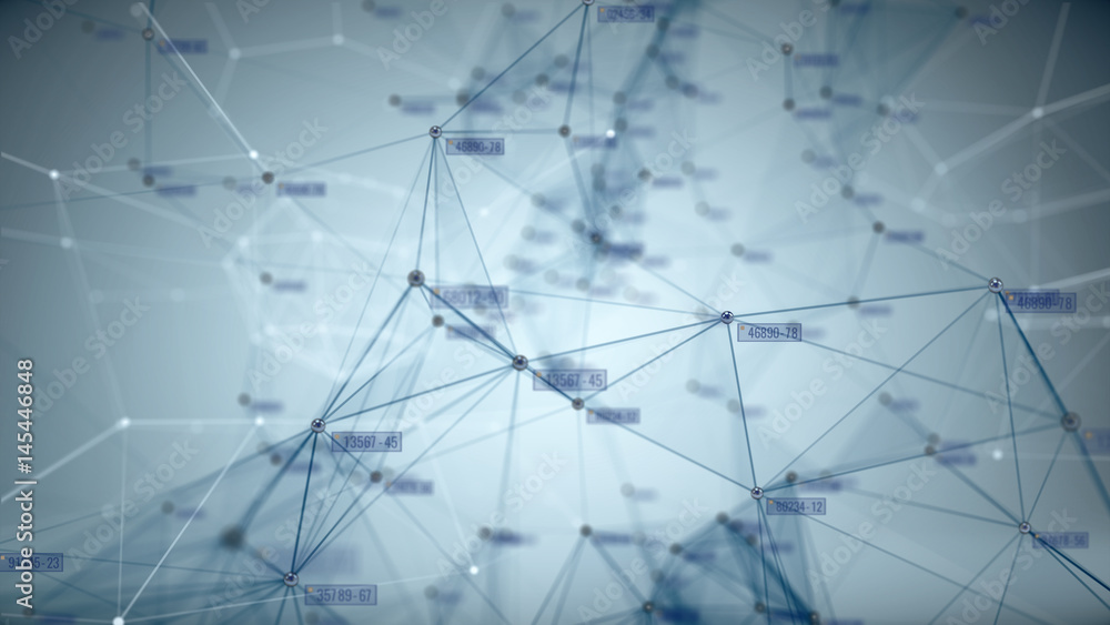 Poster concept of network, internet communication - 3d render