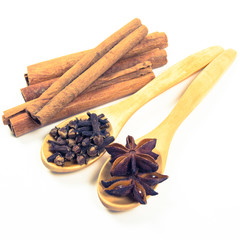 Warming spices - cinnamon, star anise, cloves.