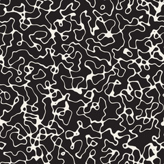 Abstract Retro Background Design. Vector Seamless Black And White Pattern.