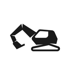 Excavator icon. Vector logo illustration