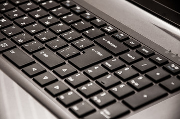 Closeup of a notebook keyboard