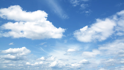 Blue sky white clouds fresh air