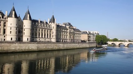 Paris Boat under Bridge