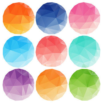 Low poly circles with different colours