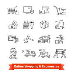 Online shopping, ecommerce, services and delivery