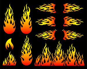 Vector fire flame design elements © blumer1979