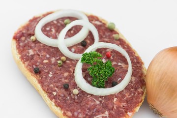 Roll with minced pork, onien and pepper