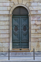 Old door in the city of Lisbon, Portugal