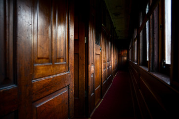 Wooden Interior of old train